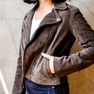 Able Women's Maha Suede Leather Jacket in Stone NWT!